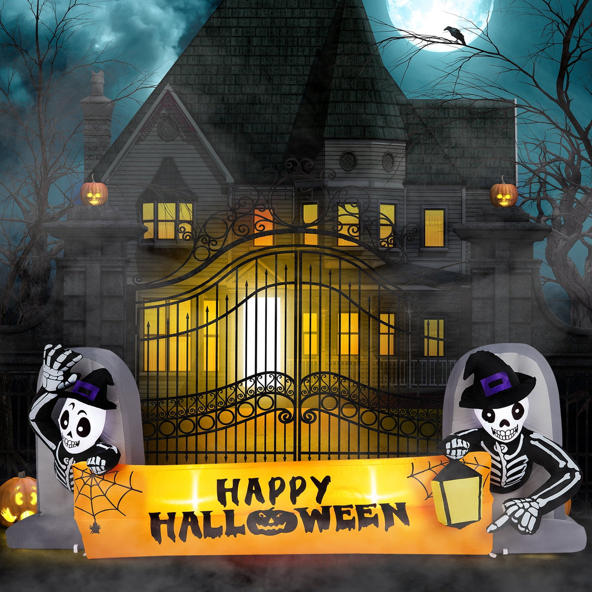 Witchwood™ 10' Halloween Inflatables Outdoor Halloween Tomb Decoration Banner Blow up Decor
