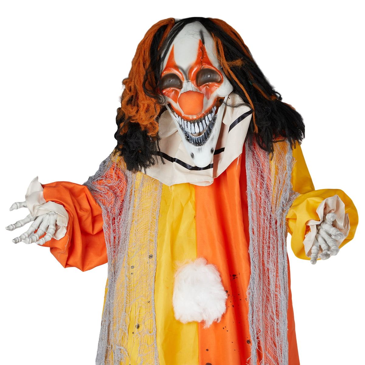 Witchwood™ 8 ft Clown Animated Halloween Decoration Clown w/ Pre-Recorded Screaming, LED Eyes