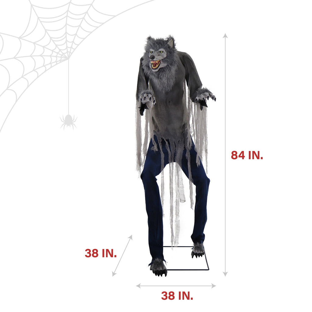 Witchwood™ 7 ft Tall Motion-Activated Towering Werewolf, Premium Halloween Animatronic, Plug-In, HHTWRWOLF-1FLSA