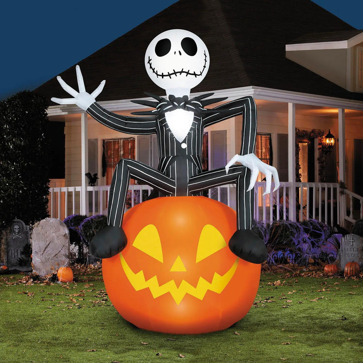 Witchwood™ Disney Jack Skellington Pumpkin Inflatable Halloween Giant - Orange One Size