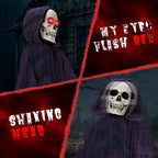 Witchwood™ 6' Halloween Decorations Animatronics Grim Reaper, Sound-Actived Party Deco for Garden Yard Lawn
