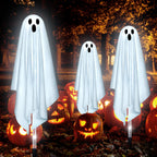Witchwood™ Halloween Decorations Outdoor, 6 pack Light up Spooky Ghosts with 8 Modes LED Light - Scary Standing Ghosts Decor for Front Door Porch Yard Home Party