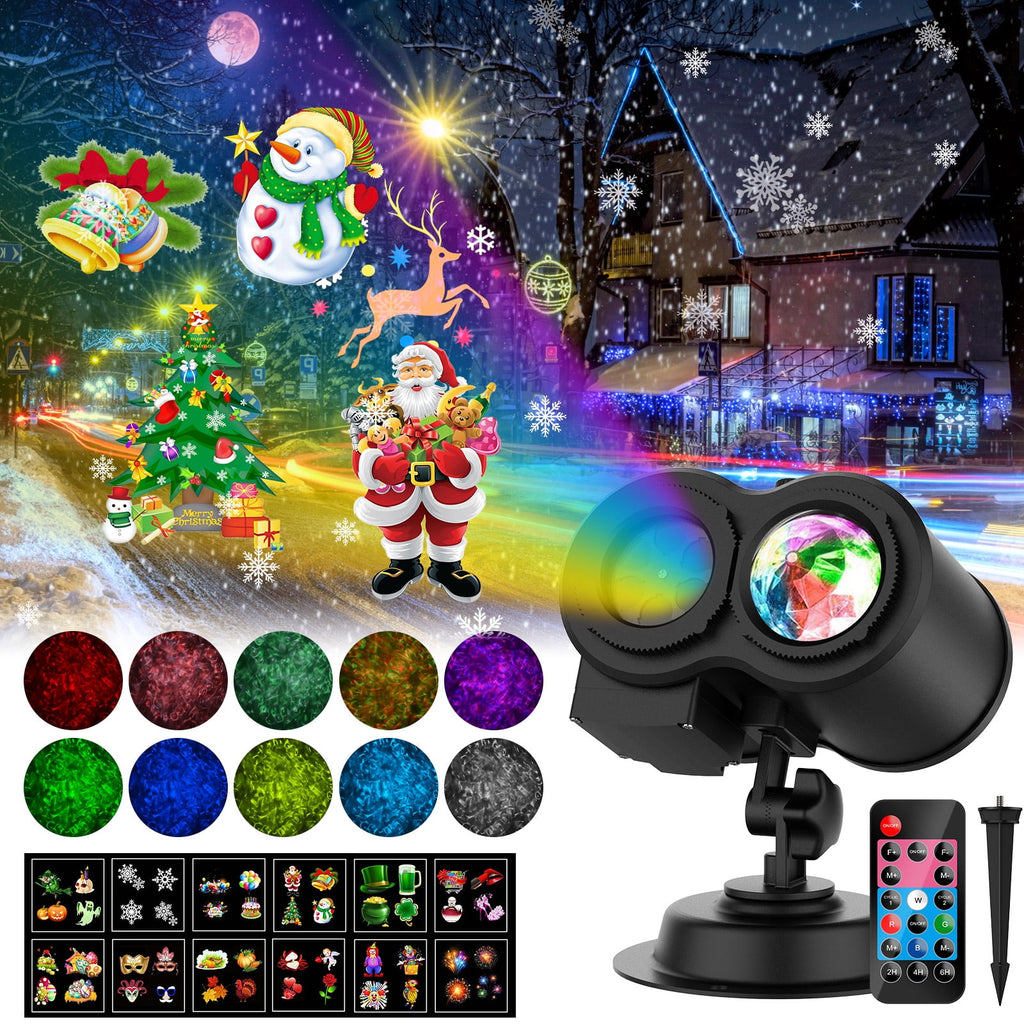 Witchwood™ Outdoor HD projector light, remote control 16 switchable modes, Christmas Halloween celebrations, birthdays, weddings and parties, waterproof light show