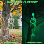 Witchwood™ Deago 4 Pack Halloween Hanging Luminous Skeleton Decorations 5 Ft Full Body Glow-in-The-Dark Poseable Skeleton for Outdoor Yard Garden Hanging Halloween Props
