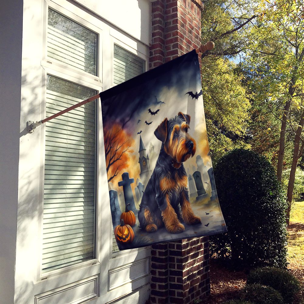 Witchwood™ Halloween Airedale Terrier Dog House Flag 28x40IN Double-Sided Polyester Decorative Sleeve Pole Flag for Outdoor Home Garden