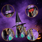 Witchwood™ Witch Decorations Halloween 6 FT Scary Flying Witch Decorations Animatronics Halloween Props with Scary Sounds and Lights Decorations for Outside Indoor Garden Yard