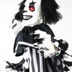 Witchwood™ Lifesize 5.5 ft Animatronic Two-Headed Clown with Lights and Sound, Indoor/Outdoor Halloween Decoration, HHCLOWN-37FLSA