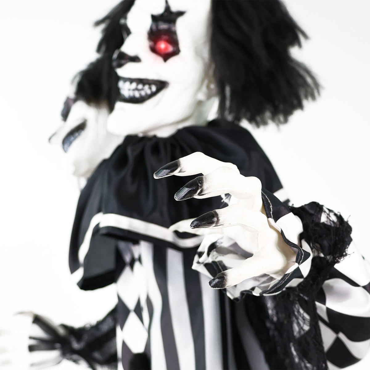 Witchwood™ Lifesize 5.5 ft Animatronic Two-Headed Clown with Lights and Sound, Indoor/Outdoor Halloween Decoration, HHCLOWN-37FLSA