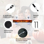 Witchwood™ Large Hallowee Inflatable-8FT White Ghosts with Orange Banner Print ?Happy Halloween? LED Lights Outdoor Halloween Decorations Blow Up Decoration for Halloween Party, Yard, Garden, Lawn