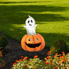 Witchwood™ Briarwood Lane Halloween Pumpkin and Ghost Metal Yard Art 30x13 For Halloween Metal Art