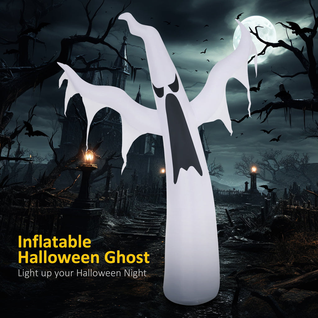 Witchwood™ HOMCOM Halloween Inflatable Ghost with LED Lights for Garden Indoor Outdoor