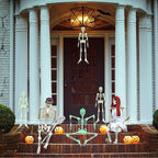 Witchwood™ Deago 4 Pack Halloween Hanging Luminous Skeleton Decorations 5 Ft Full Body Glow-in-The-Dark Poseable Skeleton for Outdoor Yard Garden Hanging Halloween Props