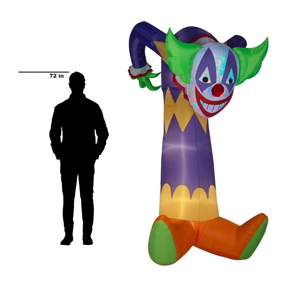 Witchwood™ Kaleidoscope Clown Airblown Halloween Yard Inflatable, 7.5'