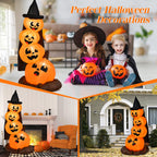 Witchwood™ Costway 6.8FT Halloween Inflatable Pumpkin Combo Blow up Pumpkins w/ Witch?s Hat