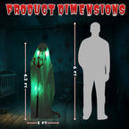 Witchwood™ 4.5ft Hanging Ghost Animated Halloween Decoration Creepy Halloween Skeleton w/ Pre-Recorded Screaming, LED Eyes