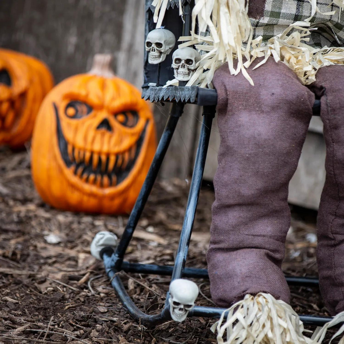 Witchwood™ 29 1/4" x 47 1/4" Animated Scarecrow on Rocking Chair Halloween Decoration