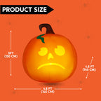 Witchwood™ 5 Ft Tall Halloween Inflatable Pumpkin,Blow Up Pumpkin with Projector Face and Music Lights,Outdoor Decorations for Yard,Garden,Lawn,Party