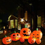 Witchwood™ 8 ft Halloween Inflatable Pumpkin, Giant Lighted Jack-O'-Lantern Blow Up Yard Decoration Waterproof with LED, Blower, Stakes and Tethers