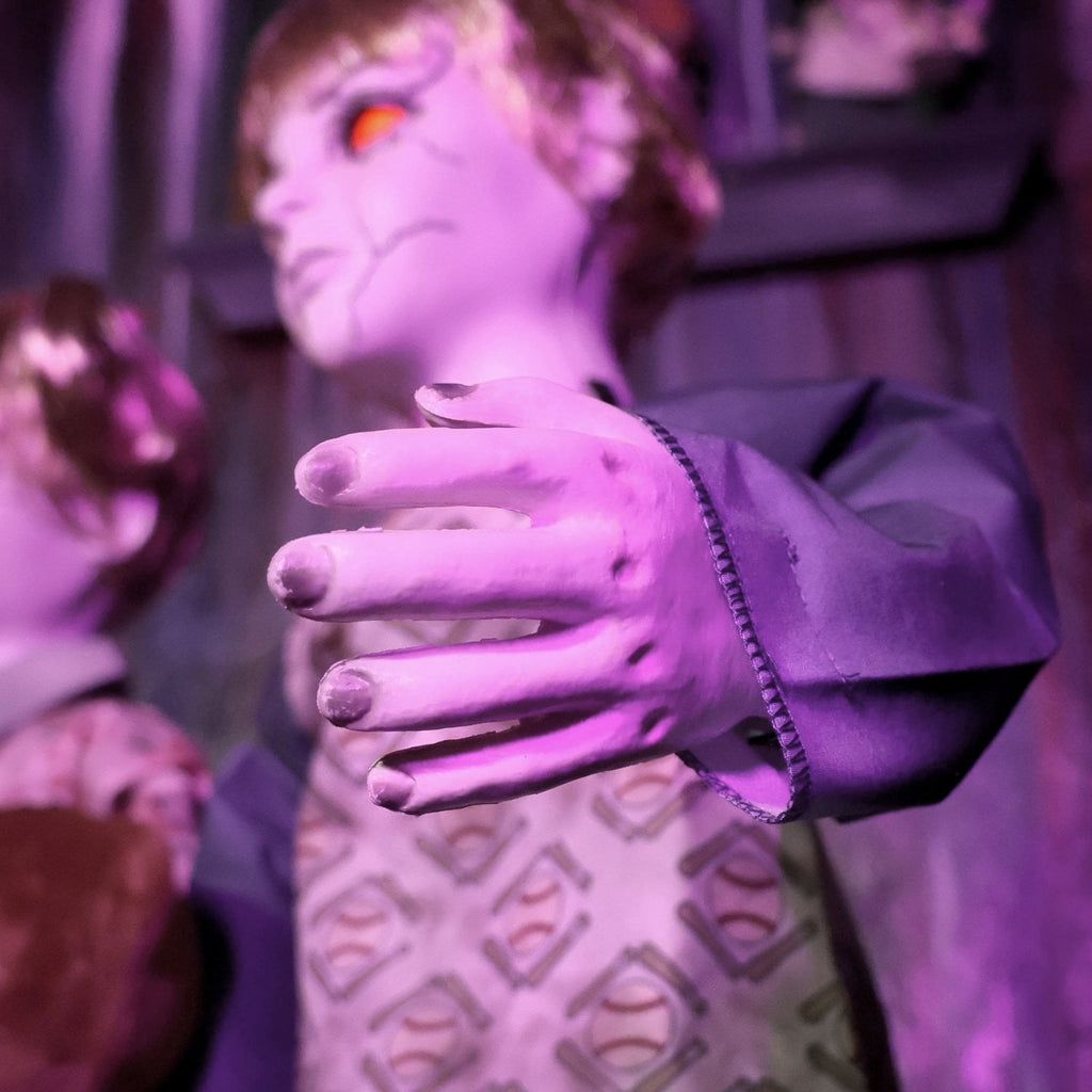 Witchwood™ Apocalypse Twins Halloween Animatronics with Red Eyes & Head Sync, 3-Ft