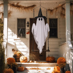 Witchwood™ Halloween Decorations Outdoor, Hanging Swing Ghosts with Lights Halloween Spooky Cute Ghosts Decor for Outside Home Front Porch Yard Lawn Tree