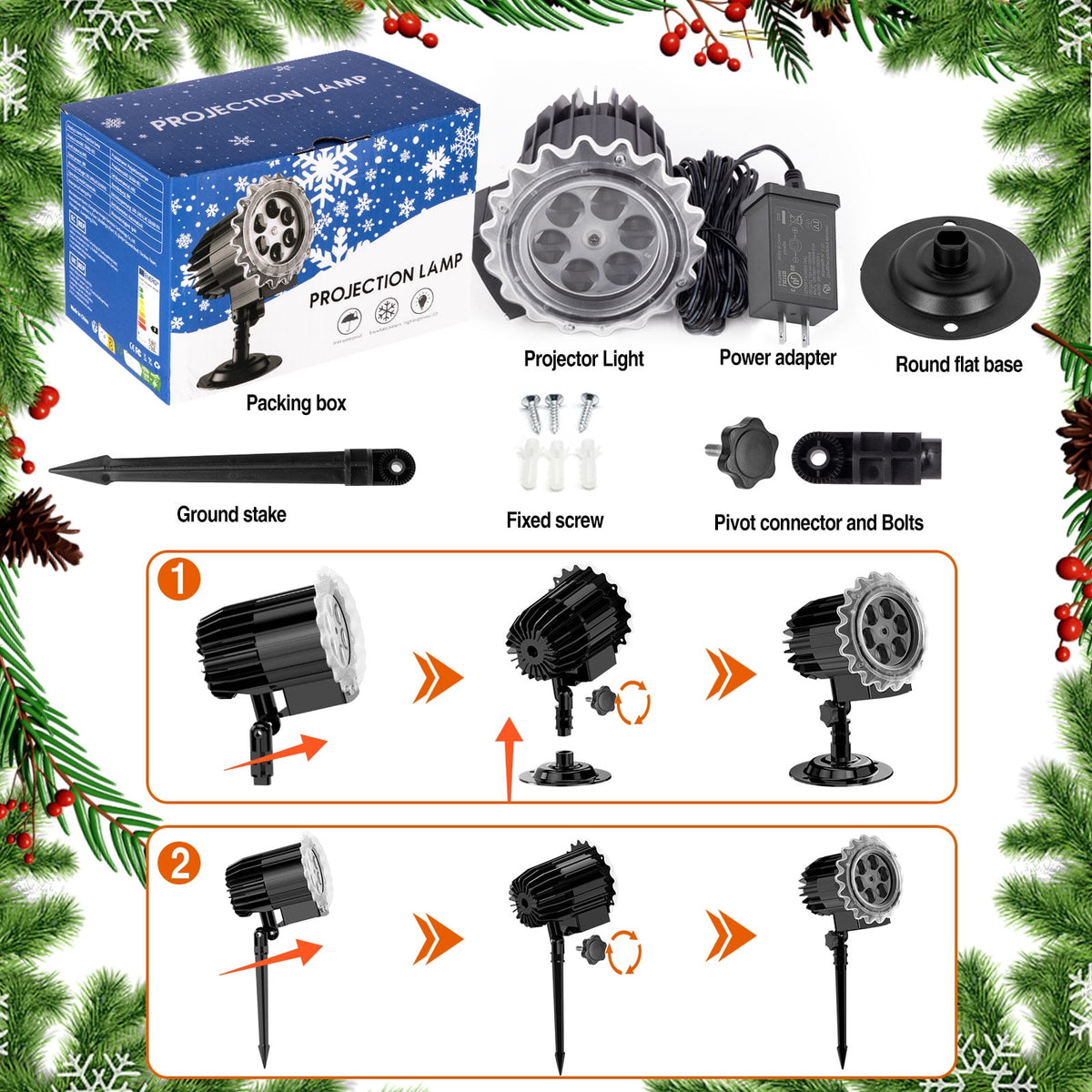 Witchwood™ Outdoor high brightness snowflake projection light, holiday decoration ambient light, Christmas Halloween laser light, light show, waterproof function, indoor home, Christmas, wedding Mother's Day