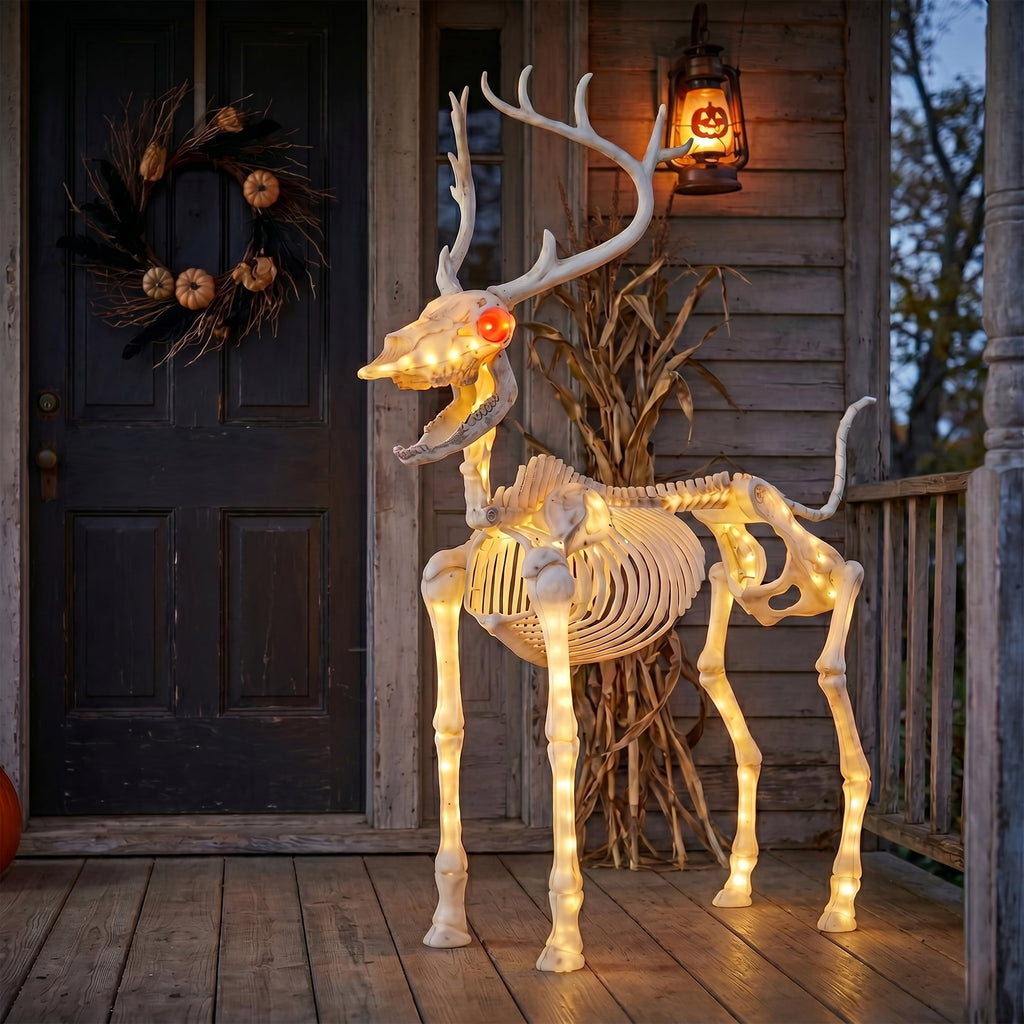 Witchwood™ LED Illuminated Deer Skeleton, 60-inch, Halloween Decoration