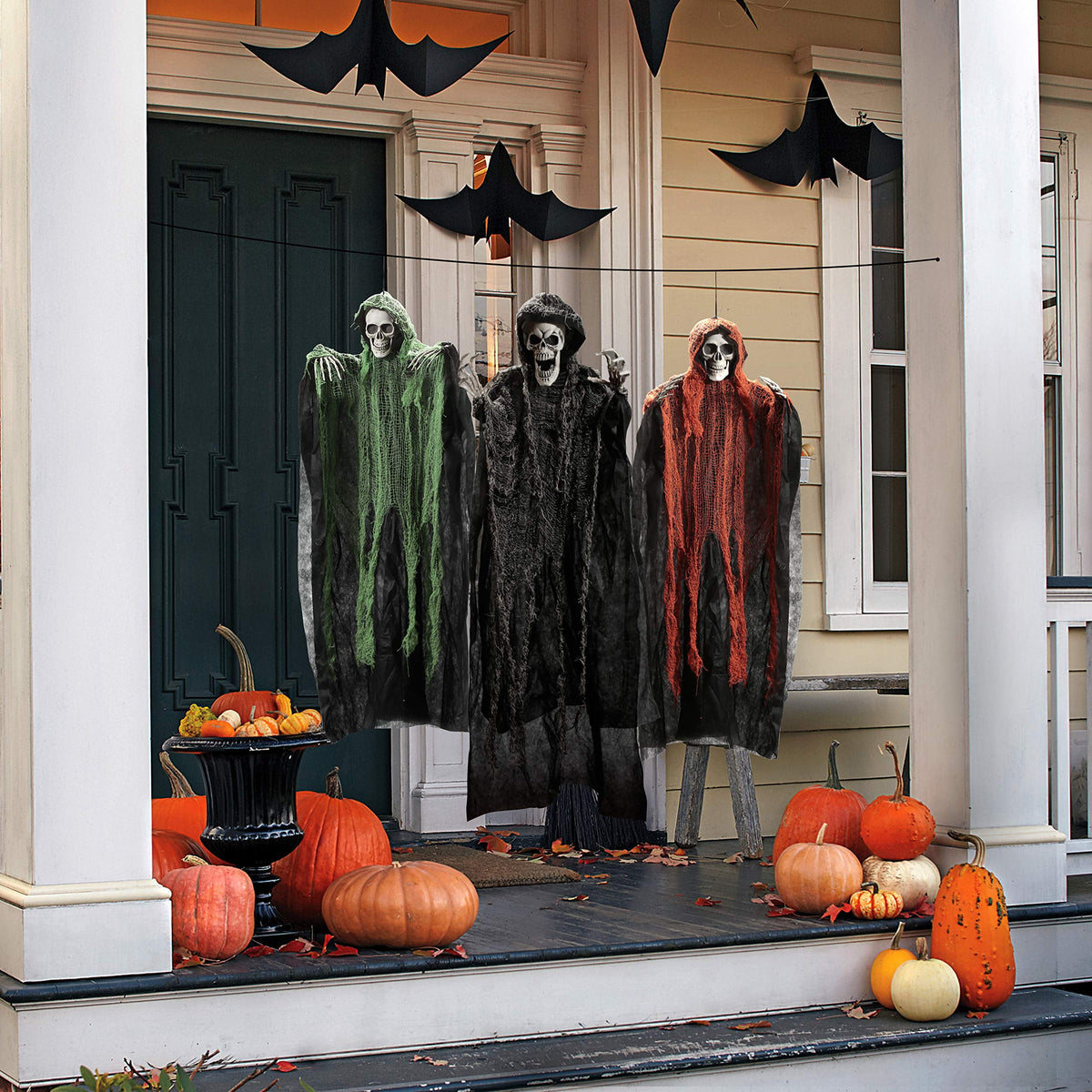 Witchwood™ 3 Pack Halloween Hanging Ghosts,Scary Skeleton Ghosts Grim Reapers Decorations for Halloween Indoor Outdoor Yard Home Decorations