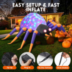 Witchwood™ 8 FT Halloween Spider Inflatables Outdoor Decorations, Blow Up Yard Decoration with Built-in LED Lights for Holiday, Party, Yard, Garden