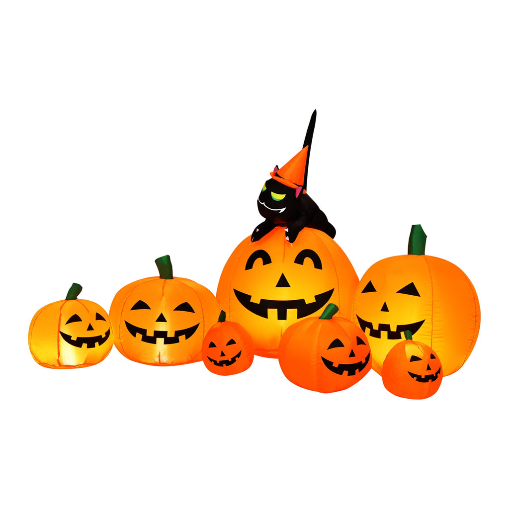 Witchwood™ Gymax Inflatable Pumpkin Combo Halloween Decoration 7.5ft Length w/ LED Lights