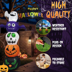 Witchwood™ 8.2' Halloween Inflatables Pumpkin Ghost Archway, Blow up Hallowee Decorations with Built-in LED Lights for Holiday