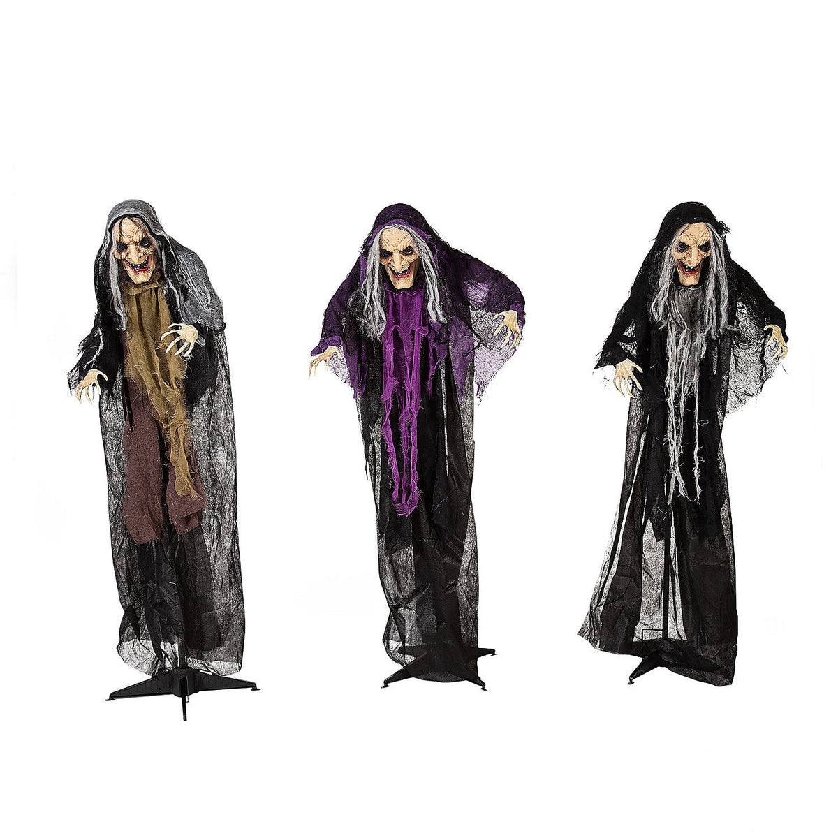 Witchwood™ Fun Express 4ft. Animated Witch Yard Stakes Halloween - 3 Pieces