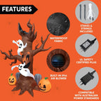 Witchwood™ 8 FT Halloween Inflatables Spooky Tree with Ghost,Pumpkin & Tombstone Tree Blow Up Decor with Built-in LED Lights for Yard,Lawn,Garden,Party,Holiday Outdoor Decorations
