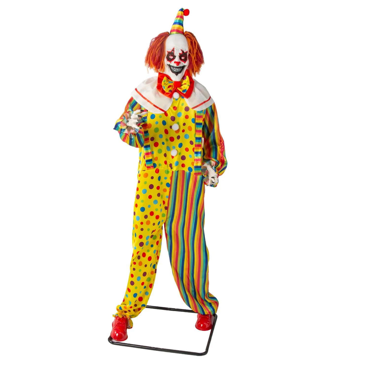 Witchwood™ 6 Ft. 2 3/4" Animated Standing Light-Up Multicolor Clown Halloween Decoration