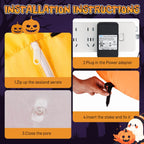 Witchwood™ 8FT Halloween Inflatable Pumpkin Ghost Scene, Waterproof Polyester, Quick Inflation with Stakes/Ropes for Yard/Garden/Indoor
