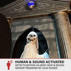 Witchwood™ 6.7 ft. Motion-Triggered Mausoleum Halloween Animatronic by Tekky, HHMAUSOLEUM-1FLSA