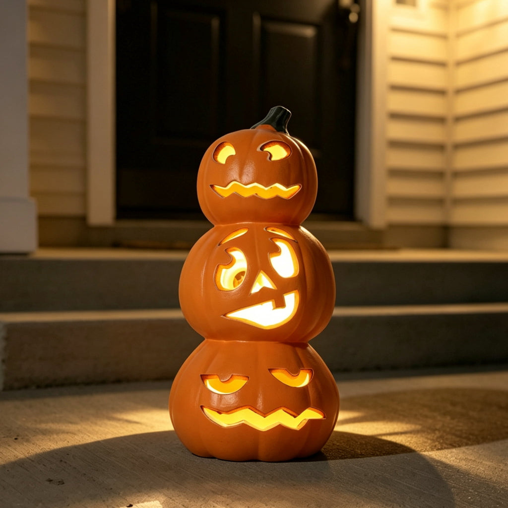 Witchwood™ 15 Inch Large LED Jack O Lantern - Perfect For Garden, Patio & Front Door Halloween Decor